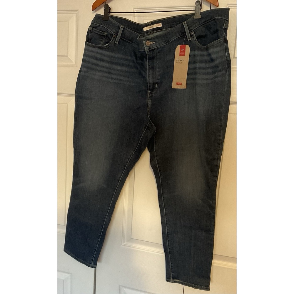 Levi's Sculpt 711 Skinny Ankle Blue Denim Jeans Size 26W New NWT‎